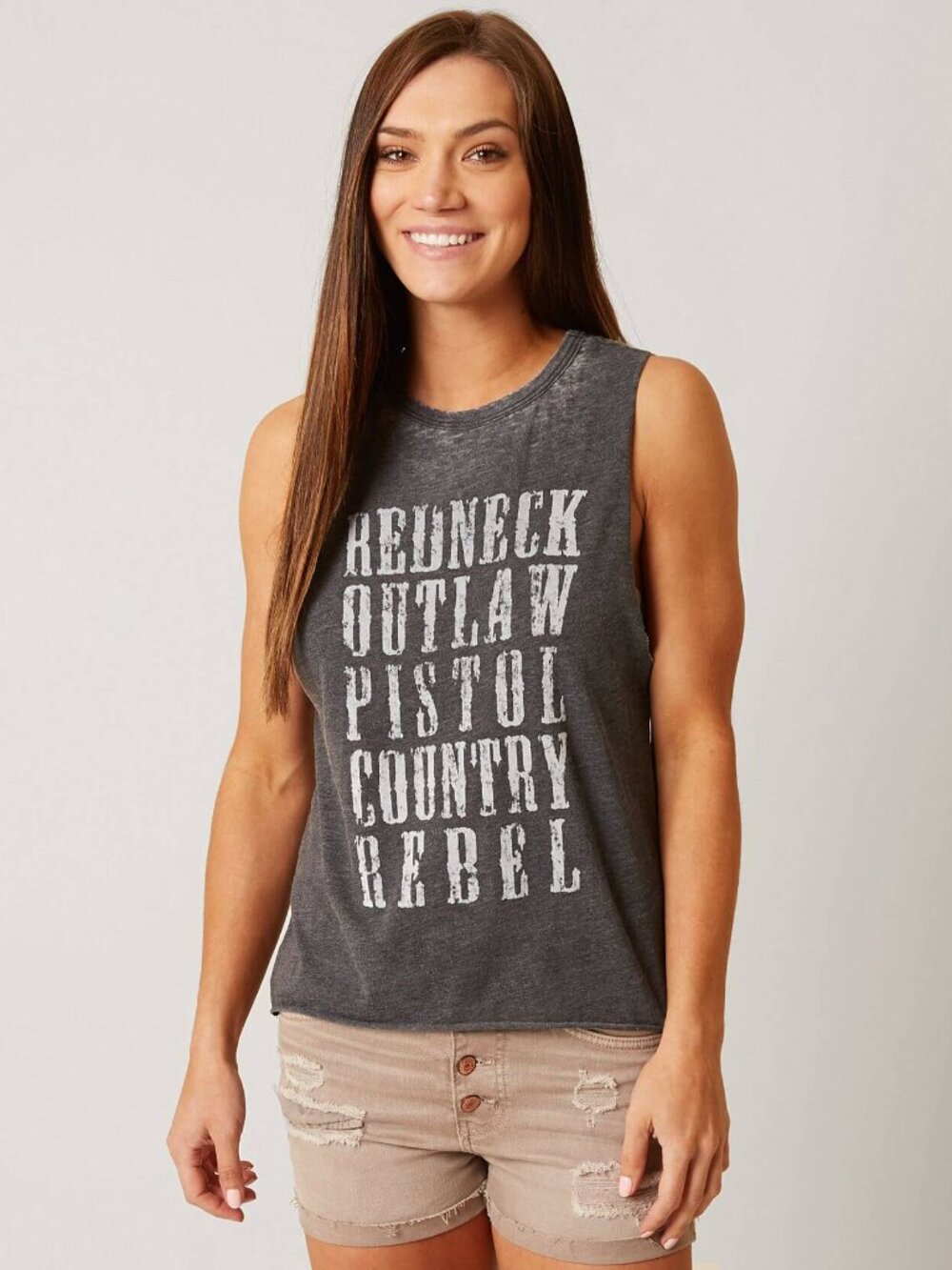Women's Black Graphic Muscle Tee